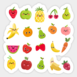 fruity face stickers Sticker